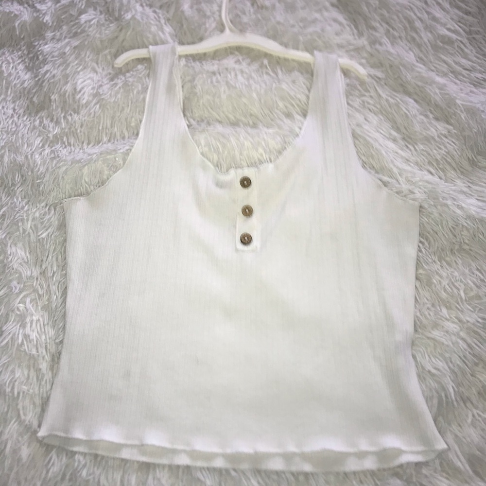 White Crop Tank Top